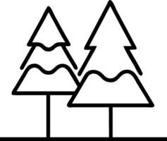Minimalist Pine Tree Outline Art for Nature Decor and Design vector