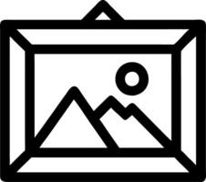 Minimalist Picture Frame with Mountain and Sun for Apps and Websites vector