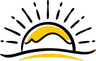 Minimalist Sunrise Illustration for Inspirational Design Projects vector