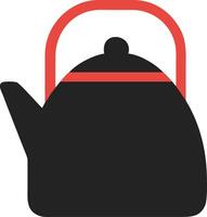 Minimalist Design of Black Teapot with Red Handle for Kitchen Decor vector