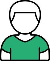 Minimalist Illustration Blank Avatar in Green Shirt for User Profile Design vector