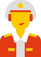 Minimalist Illustration of a Military Officer in Red Uniform vector