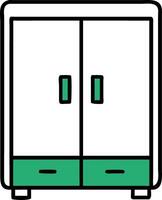 Minimalistic Green Wardrobe Illustration for Interior Design Projects vector