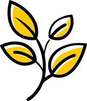 Minimalist Yellow Leaf Branch Art for Nature Designs and Craft Projects vector