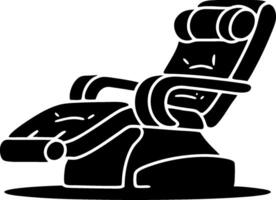 Modern Reclining Massage Chair Silhouette Illustration for Relaxation Concepts vector