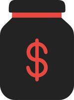 Money Savings Jar with Dollar Symbol for Financial Planning and Budgeting vector