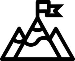 Mountain with Flag Symbolizing Achievement and Success for Business and Motivation vector