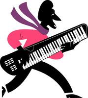 Musician Playing Synthesizer Illustration Dynamic Jazz Performance vector
