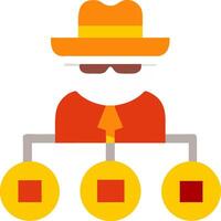 Mysterious Figure in Hat Representing Network Connection Concept Illustration vector