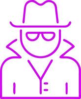 Mysterious Spy Detective in Neon Style for Security and Gaming Design vector