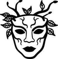 Nature Inspired Mask with Leaf Motif Art for Design and Decoration vector