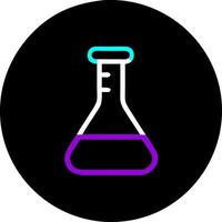 Neon Outline Chemistry Flask for Science Education and Graphic Design vector