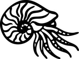 Nautilus Shell Outline for Marine Life Designs and Art Projects vector