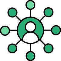 Network Connection Concept with Central User and Green Nodes vector