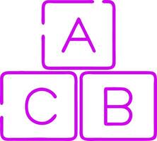Neon Pink ABC Blocks Illustration for Educational Design and Children Art Projects vector