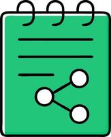 Notepad with Share for Digital Communication and Organization vector