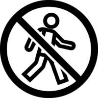 No Walking Prohibited Sign for Safety Warning and Regulation Use vector
