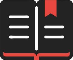 Open Book with Red Bookmark for Education and Design Projects vector