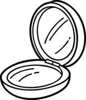 Open Empty Compact Mirror Illustration for Beauty and Fashion Design vector