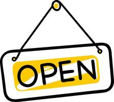 Open Sign Illustration for Storefronts and Business Use vector