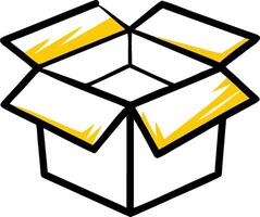 Open Cardboard Box Illustration for Packaging Design and Creativity Concepts vector