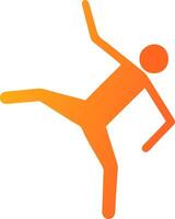 Orange Silhouette Figure Dancing in Dynamic Pose Illustration vector
