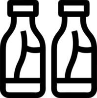 Outline of Two Glass Milk Bottles Illustration for Branding and Design Projects vector