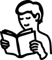 Outline Illustration of Person Reading Book for Education and Learning Concepts vector
