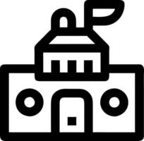 Outline Government Building for Apps and Infographics vector