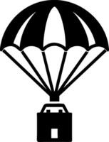 Parachute Delivery Box for Logistics and Shipping vector