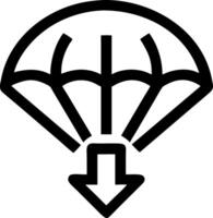 Parachute with Arrow Symbol for Adventure and Safety Themes vector