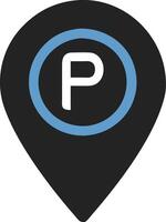 Parking Location Blue Map Pin for Navigation and Wayfinding vector