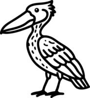 Pelican Outline Illustration for Coloring Books and Art Projects vector