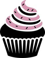 Pink Frosted Cupcake Ideal for Bakery Branding and Dessert Illustrations vector