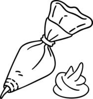 Piping Bag and Frosting Illustration for Baking and Culinary Designs vector