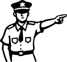 Police Officer Pointing Illustration for Traffic Control and Public Safety vector