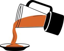 Pouring Coffee Cup Illustration for Beverage Branding and Design Use vector
