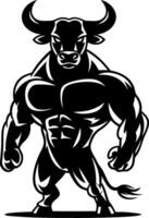 Powerful Muscular Bull Illustration for Tattoo and Design Use vector