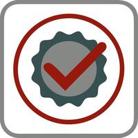 Red Check Mark Seal Emblem for Quality Assurance Certifications vector