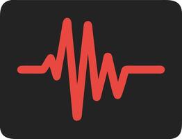 Red Heartbeat Pulse on Black Background for Health and Fitness Design vector