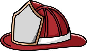 Red Firefighter Helmet for Emergency Safety and Rescue Illustration vector