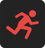 Red Running Person Symbol for Emergency Exit Signs and Safety Illustrations vector