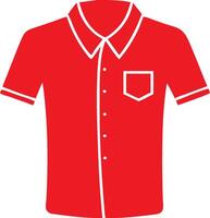 Red Short Sleeve Button-Up Shirt Illustration for Design and Fashion Projects vector