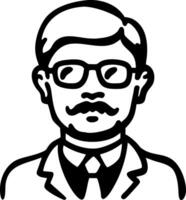 Retro Gentleman Avatar in Suit with Glasses and Moustache Illustration vector