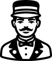 Retro Gentleman in Uniform with Mustache Illustration for Tattoo and Design vector