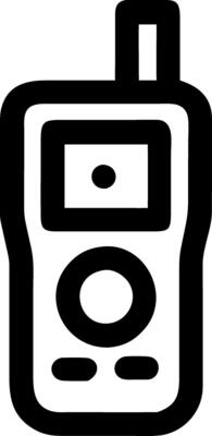 Retro Mobile Phone Black Outline Minimalist Design