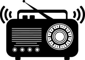Retro Radio Vintage Device Silhouette for Design or Print Projects vector