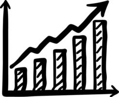 Rising Bar Graph with Upward Arrow for Business Growth vector