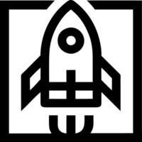 Rocket in Square Frame for Graphic Design and Inspiration Themes vector
