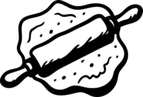 Rolling Pin and Dough Silhouette for Baking and Culinary Design vector